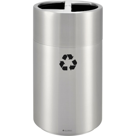 Global Industrial Round Multi Purpose Recycling Can, Silver, Aluminum 641602